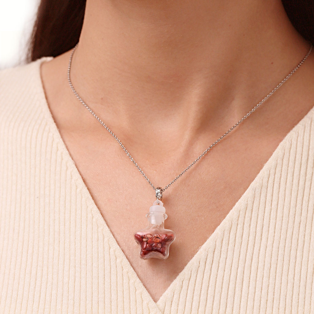 Red Crystal Glass Bottle Pendant image number 4