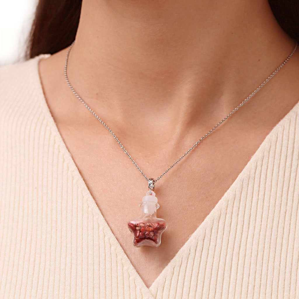 Red Crystal Glass Bottle Pendant image number 4