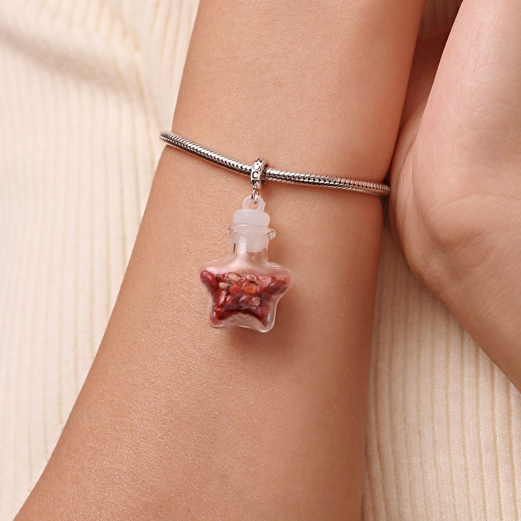 Red Crystal Glass Bottle Pendant image number 5