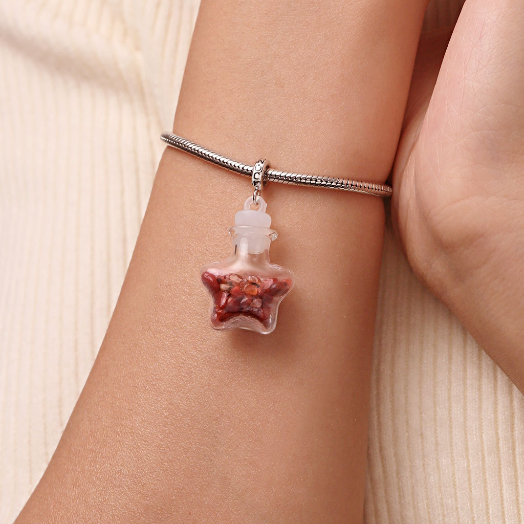 Red Crystal Glass Bottle Pendant image number 5