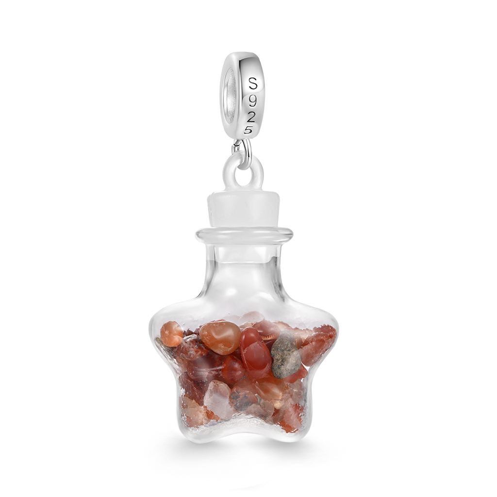 Red Crystal Glass Bottle Pendant image number 1