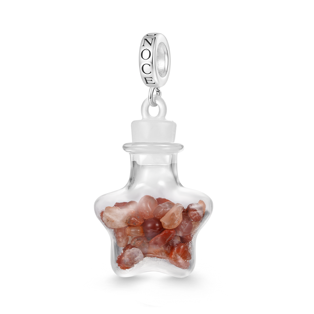 Red Crystal Glass Bottle Pendant image number 0