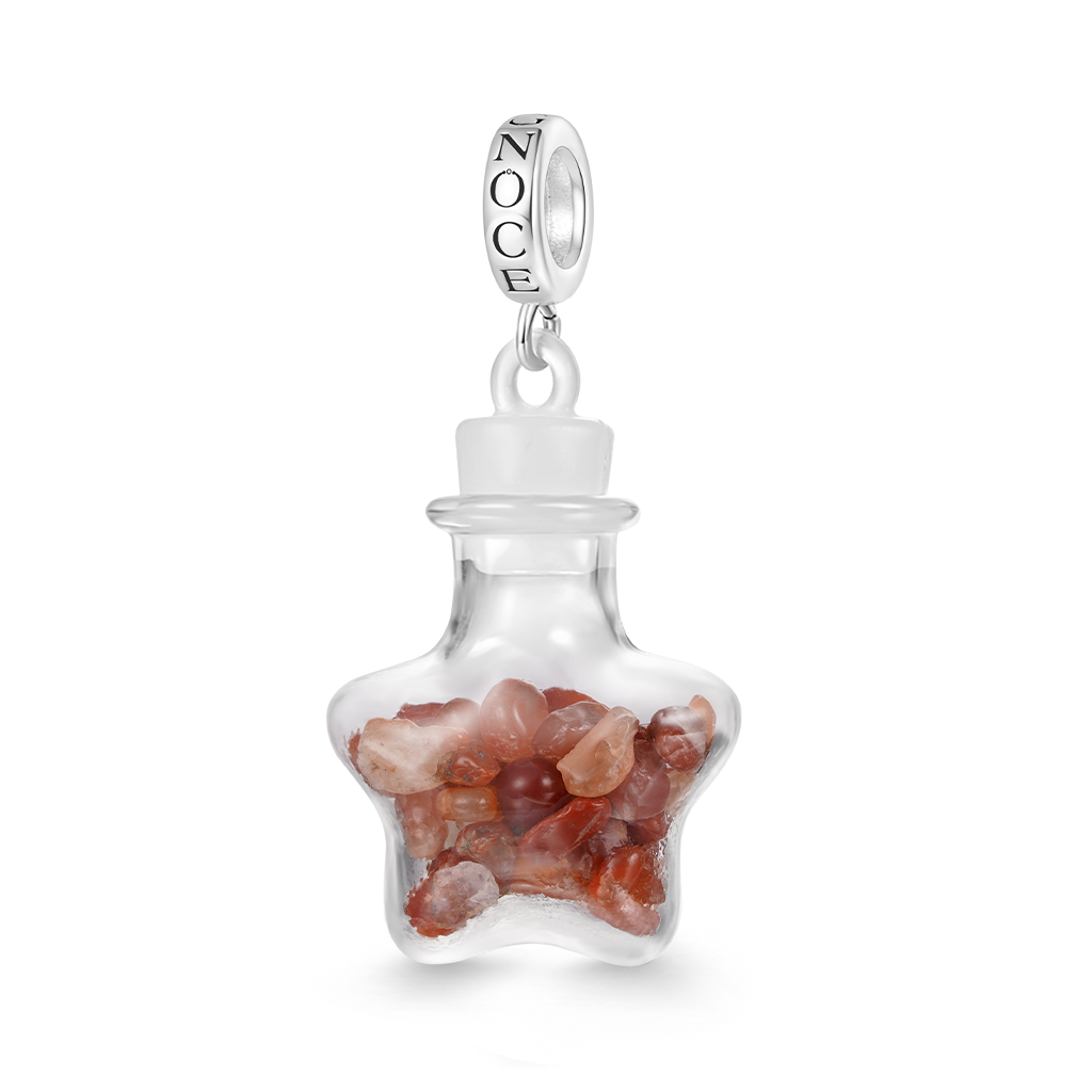 Red Crystal Glass Bottle Pendant image number 0