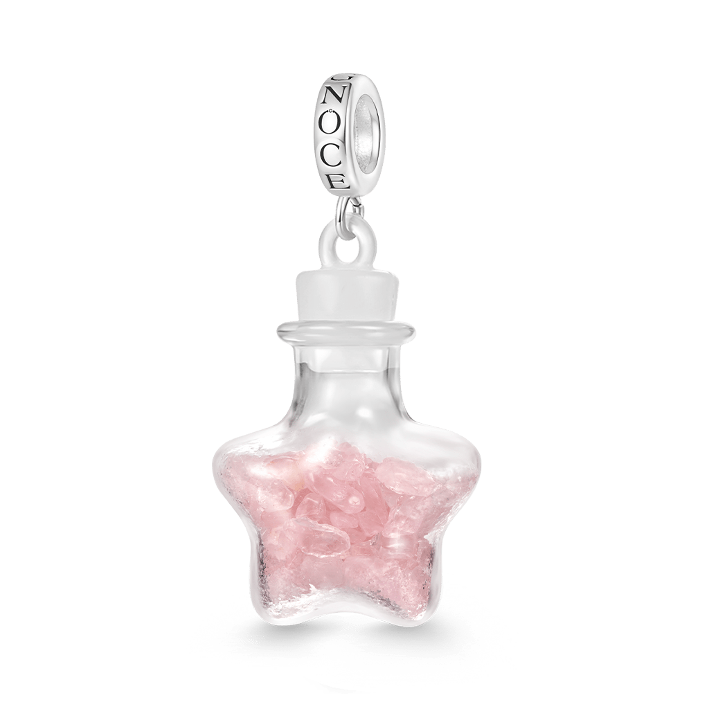 Pink Crystal Glass Bottle Pendant image number 0