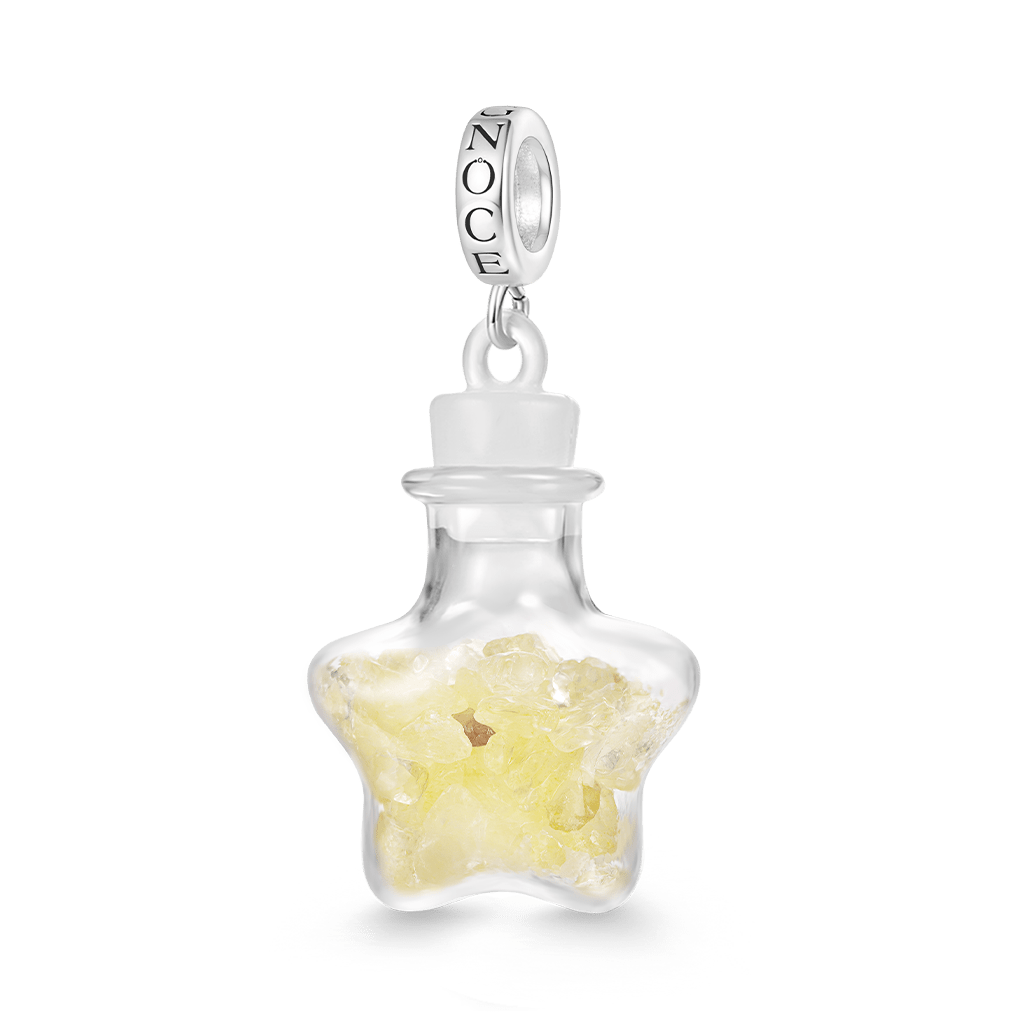 Yellow Crystal Glass Bottle Pendant image number 0