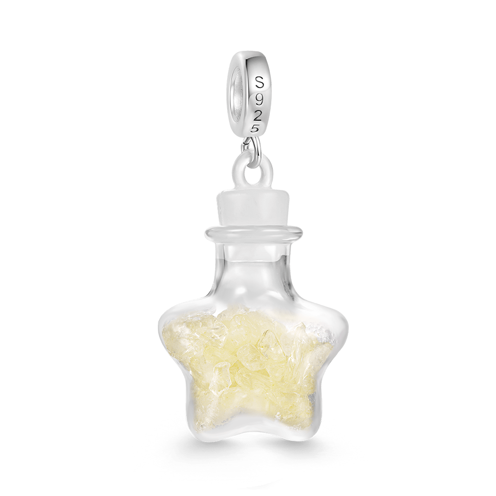 Yellow Crystal Glass Bottle Pendant image number 1