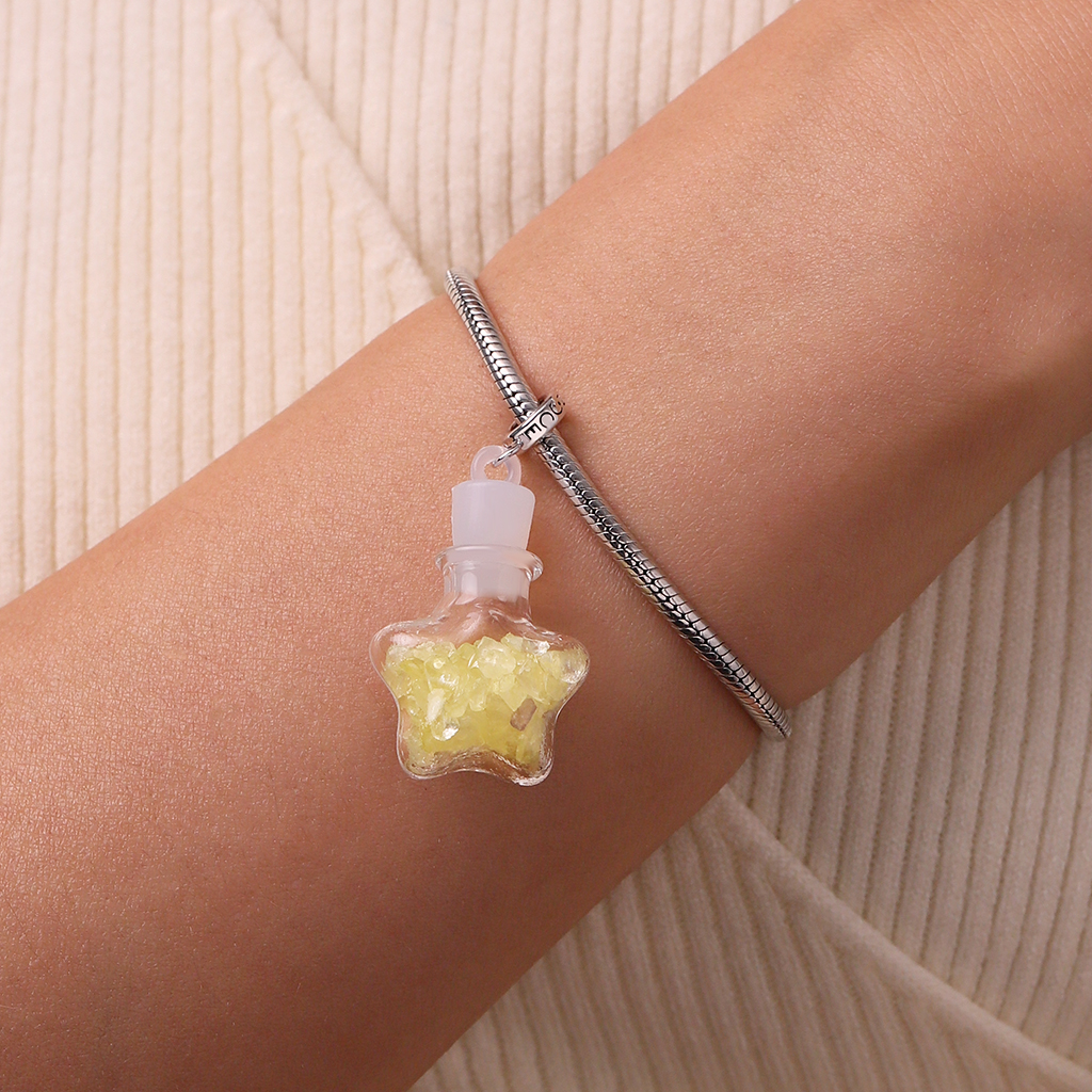 Yellow Crystal Glass Bottle Pendant image number 5