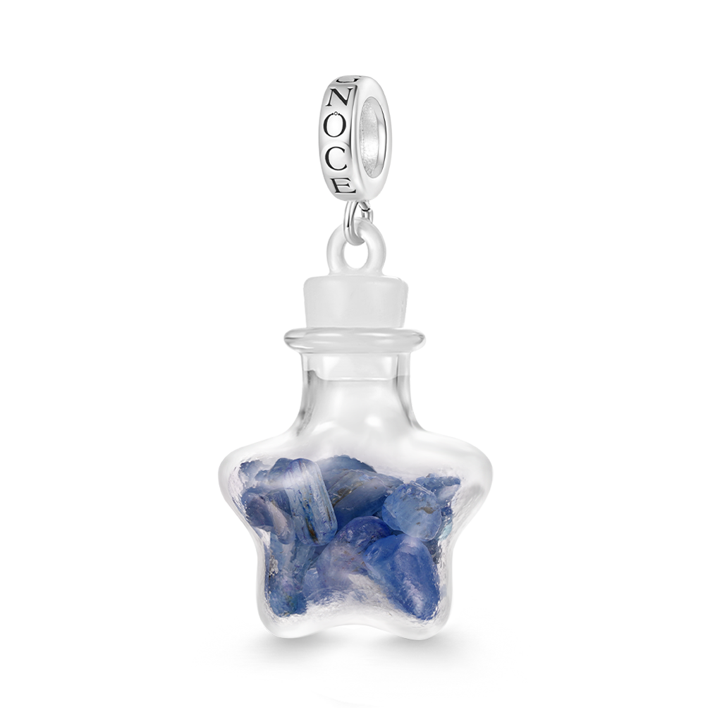 Blue Crystal Glass Bottle Pendant image number 0