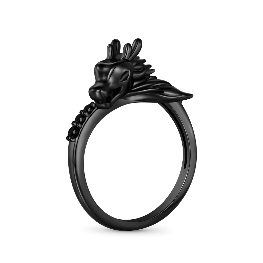 Black Dragon Black Zircon Ring image number 0