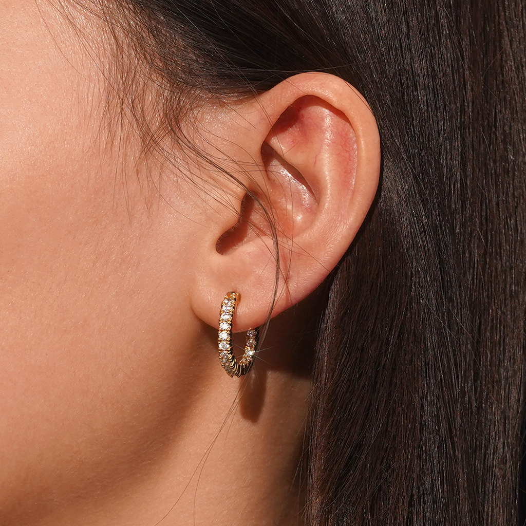 In and Out Hoop Earrings image number 5