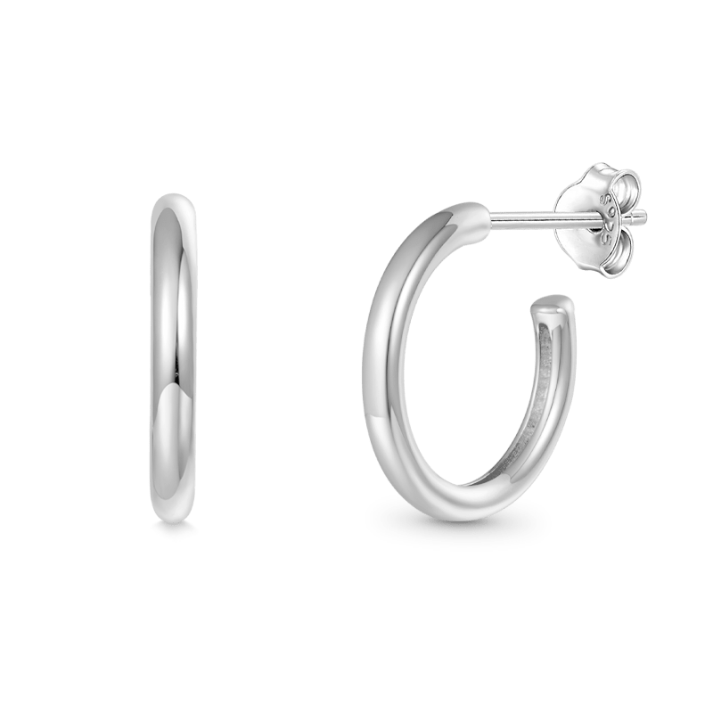 Round Tube Hoop Earrings image number 2