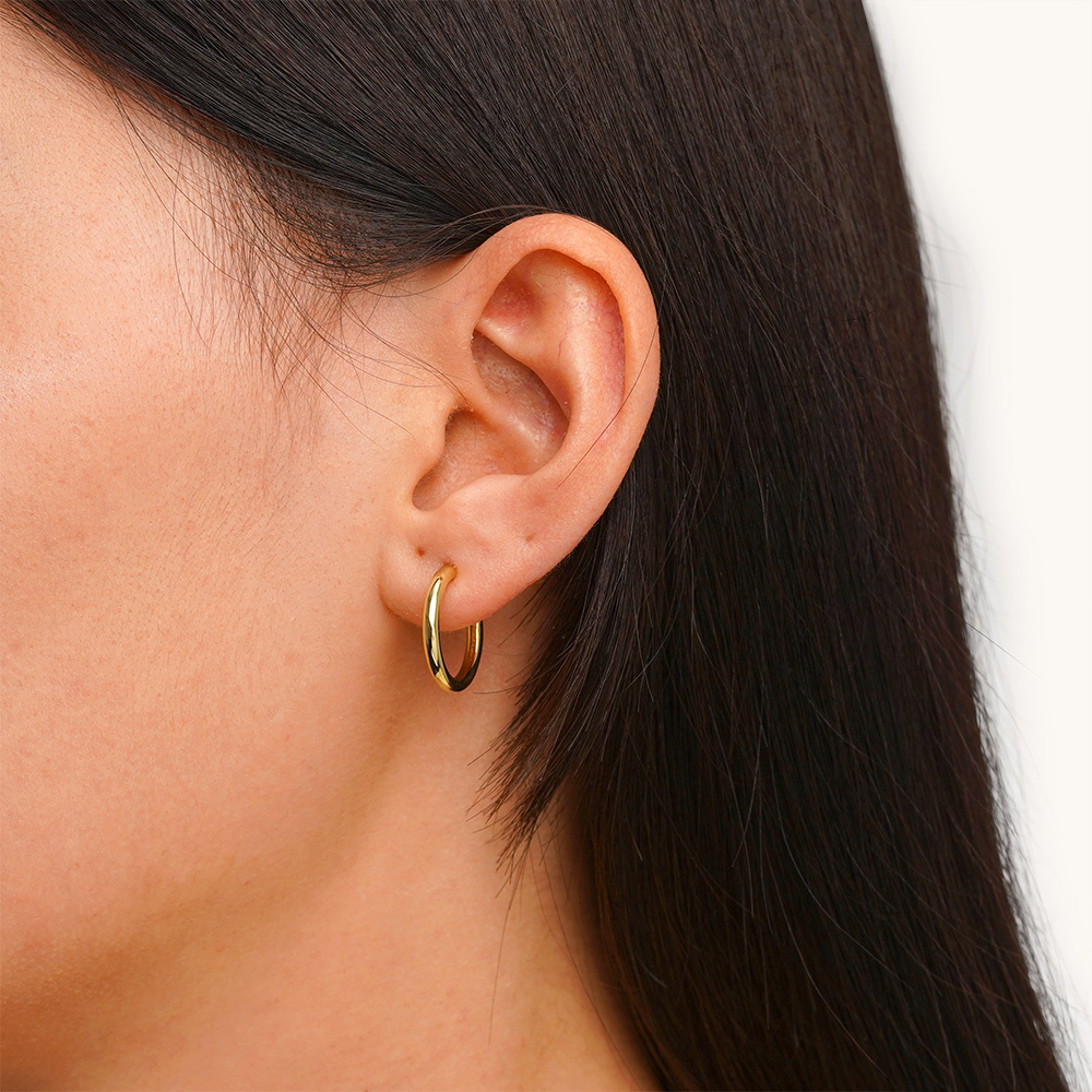 Round Tube Hoop Earrings image number 5