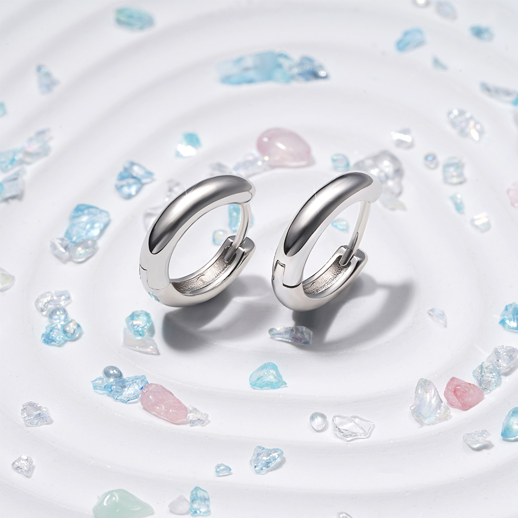 Hoop Huggie Earrings image number 4