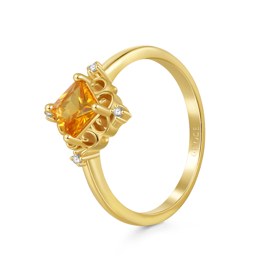 Yellow Cut Solitaire Rings image number 1