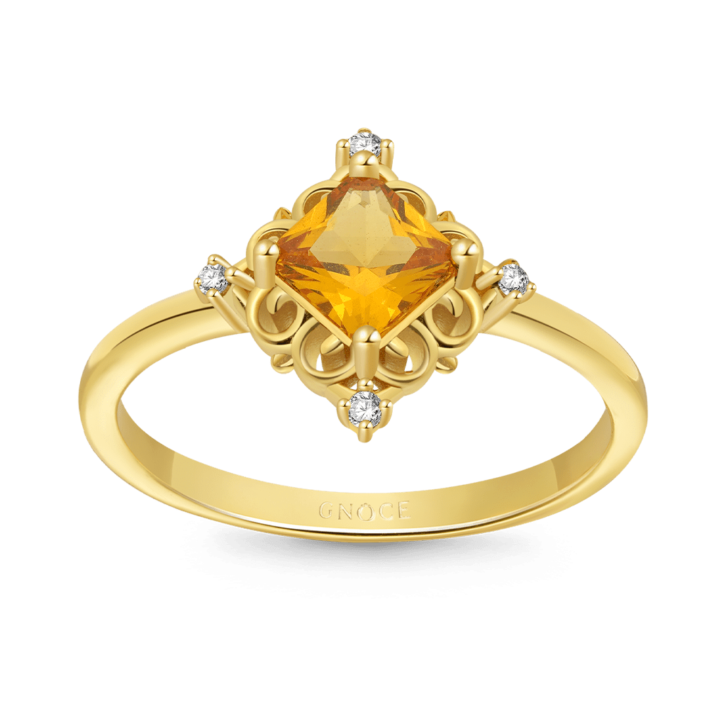 Yellow Cut Solitaire Rings image number 0