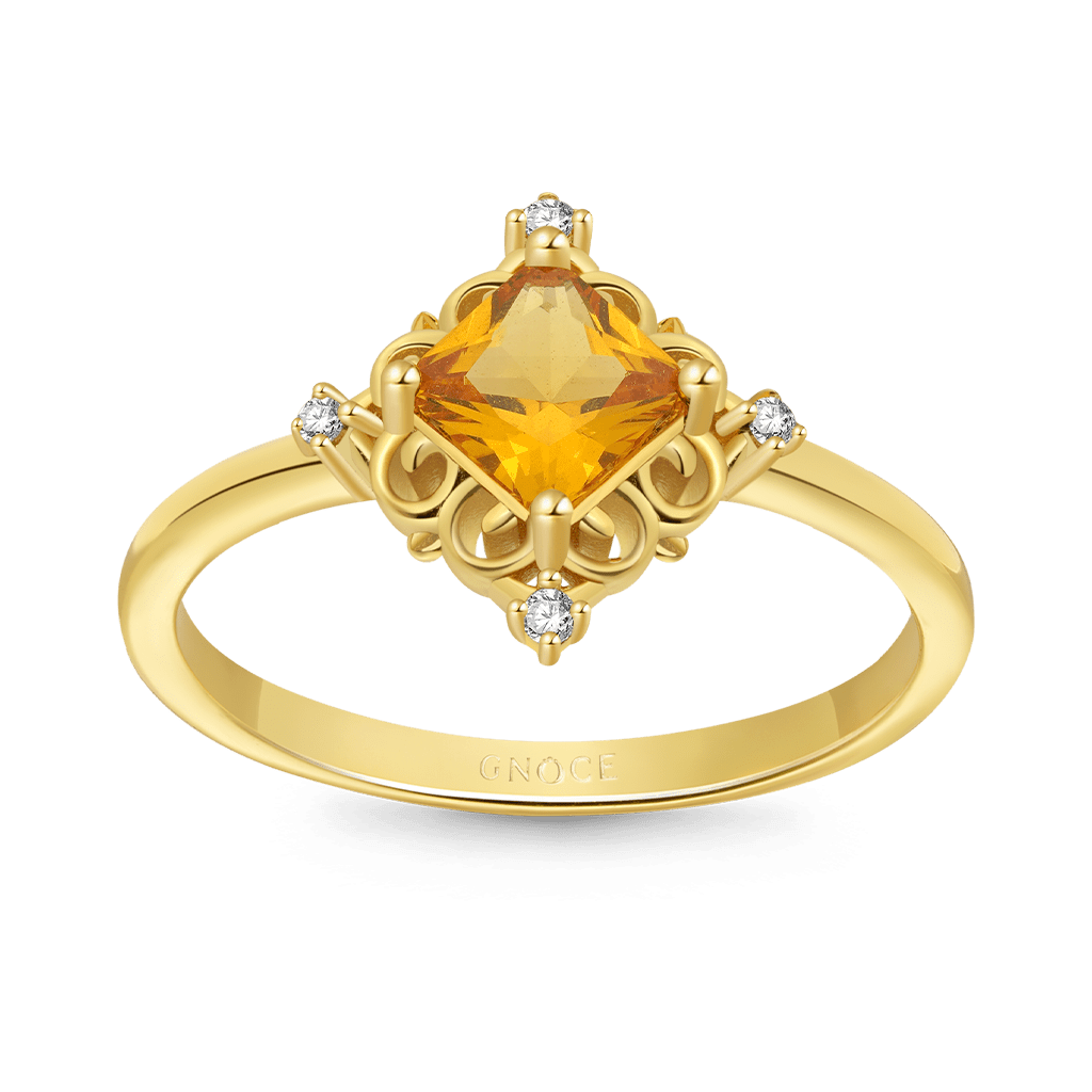 Yellow Cut Solitaire Rings image number 0
