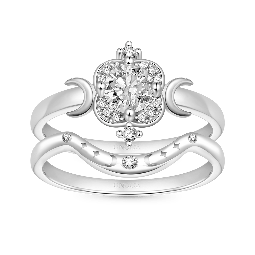 Moon and Star Stackable Rings image number 0