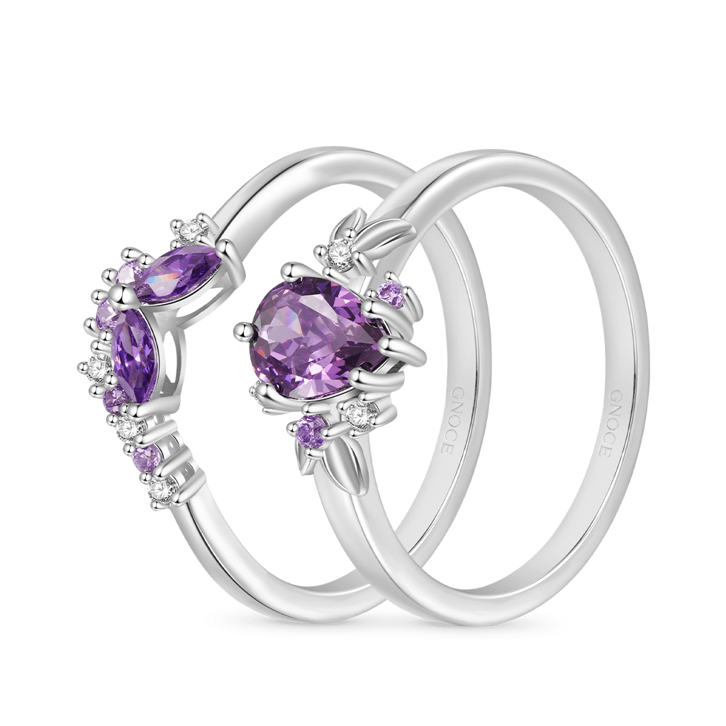 Purple Butterfly Stackable Rings image number 1