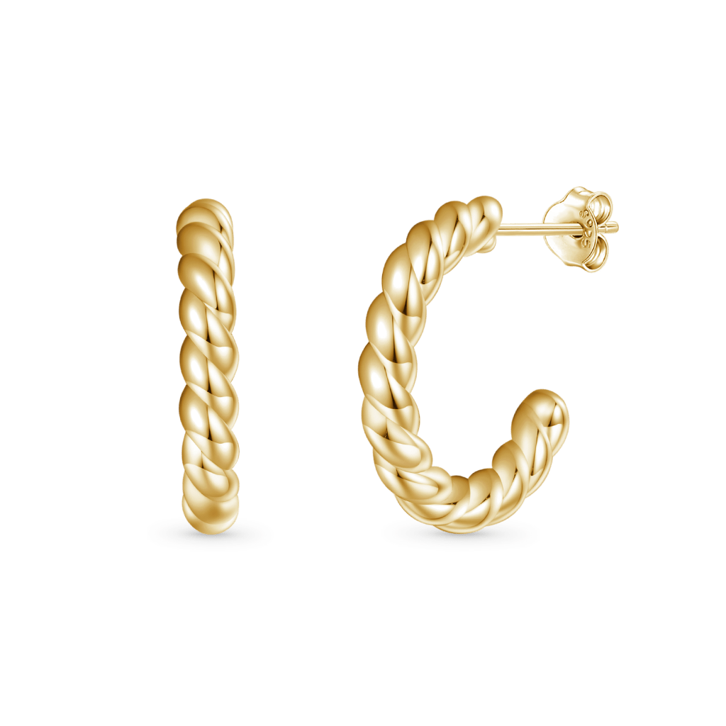 Twisted Rope Hoop Earrings image number 0