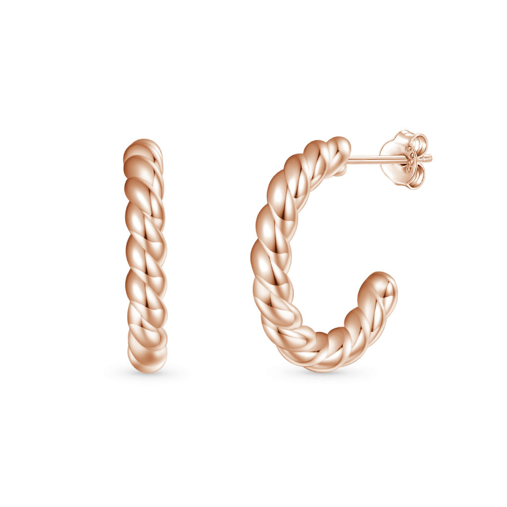 Twisted Rope Hoop Earrings image number 1