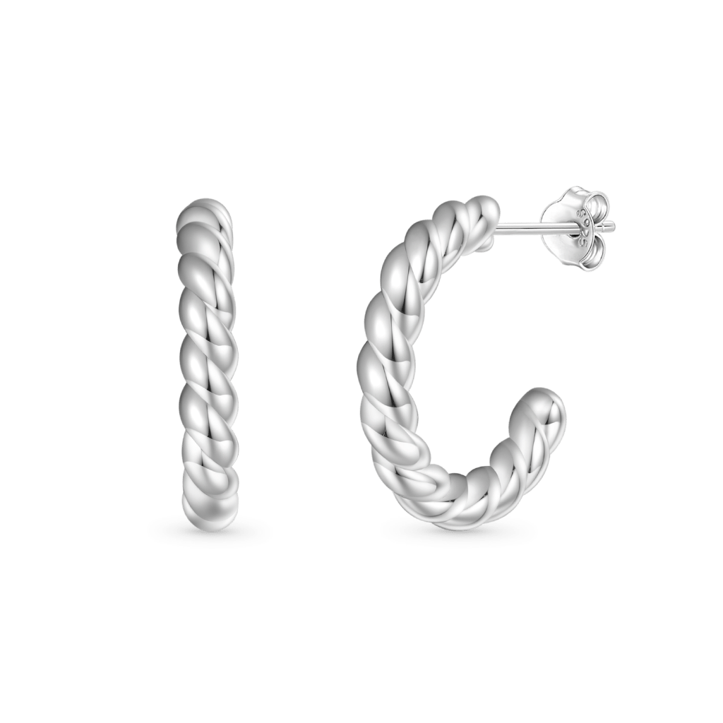 Twisted Rope Hoop Earrings image number 2