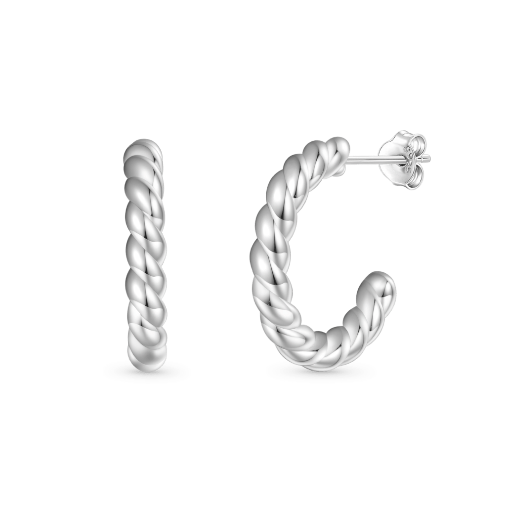 Twisted Rope Hoop Earrings image number 0