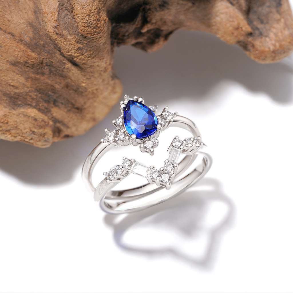 Royal Blue Stackable Rings image number 2