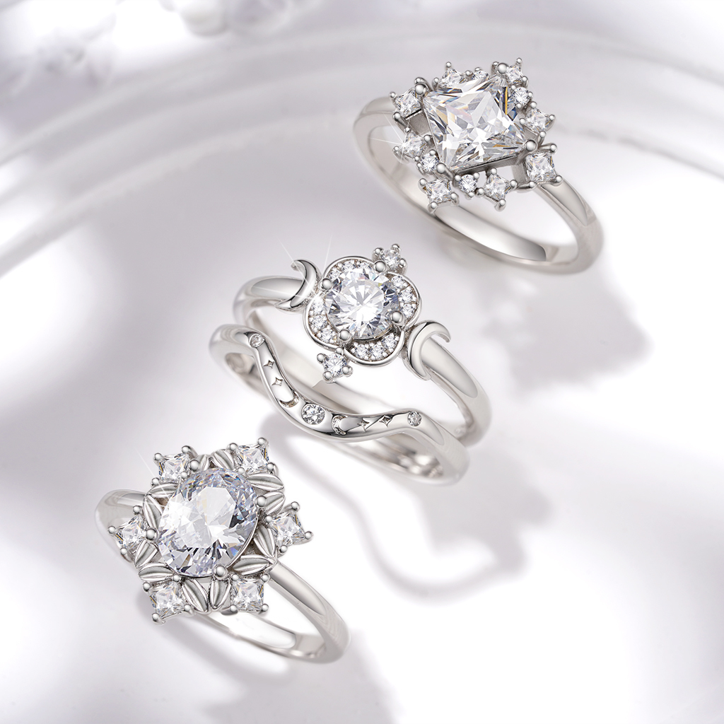 Moon and Star Stackable Rings image number 2