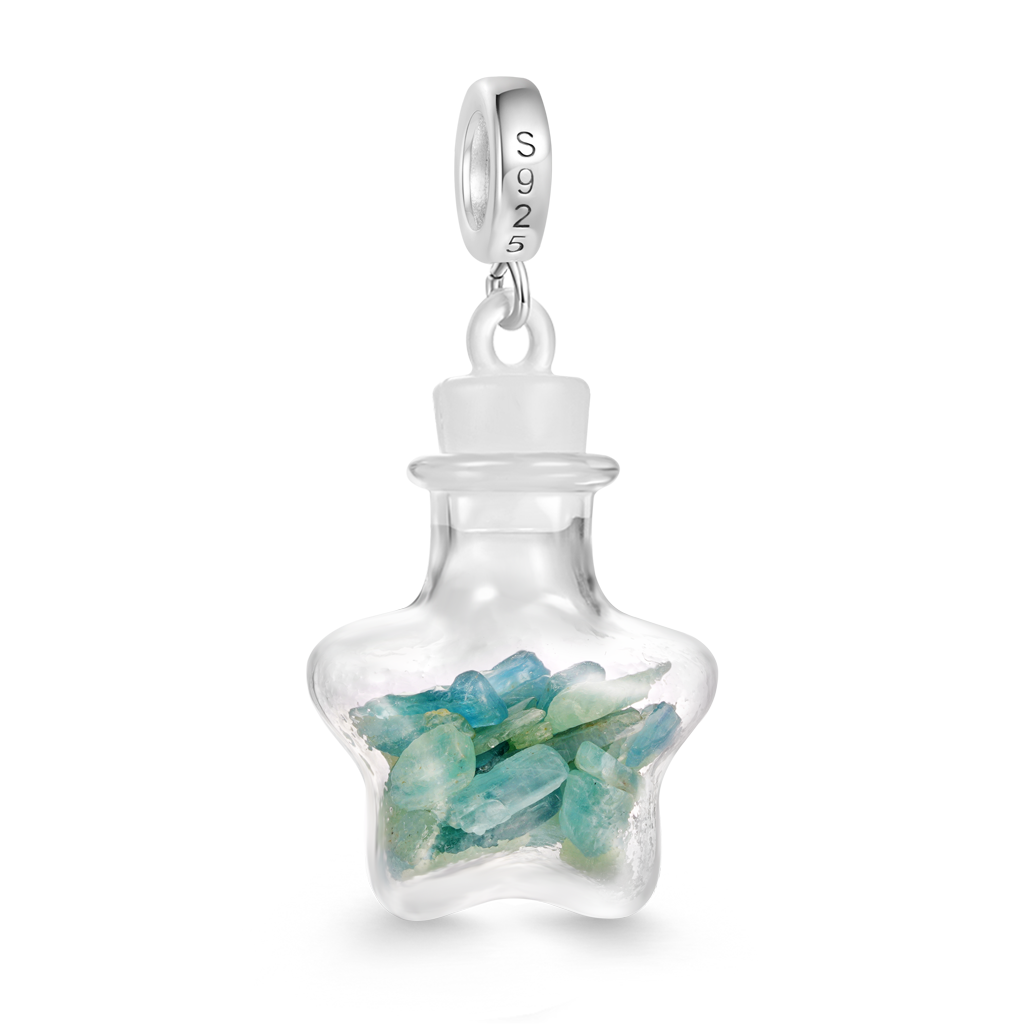 Green Emerald Glass Bottle Pendant image number 1