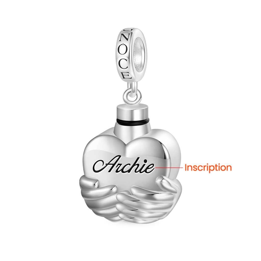 Engravable Heart Urn Ashes Pendant image number 1