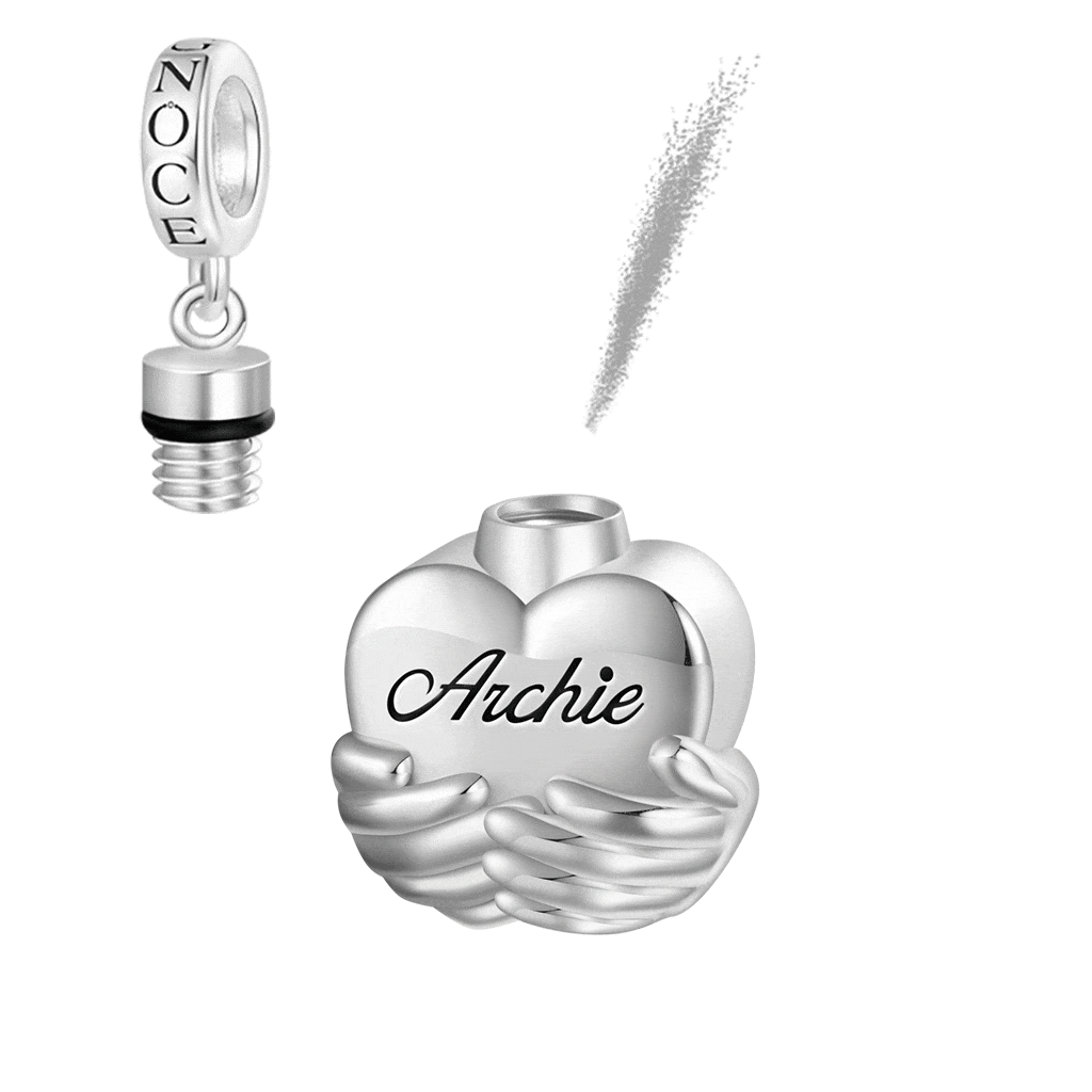 Engravable Heart Urn Ashes Pendant image number 0