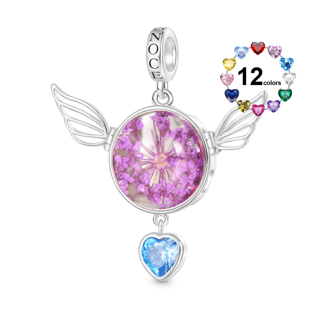 Preserved Flower Wings Pendant image number 0