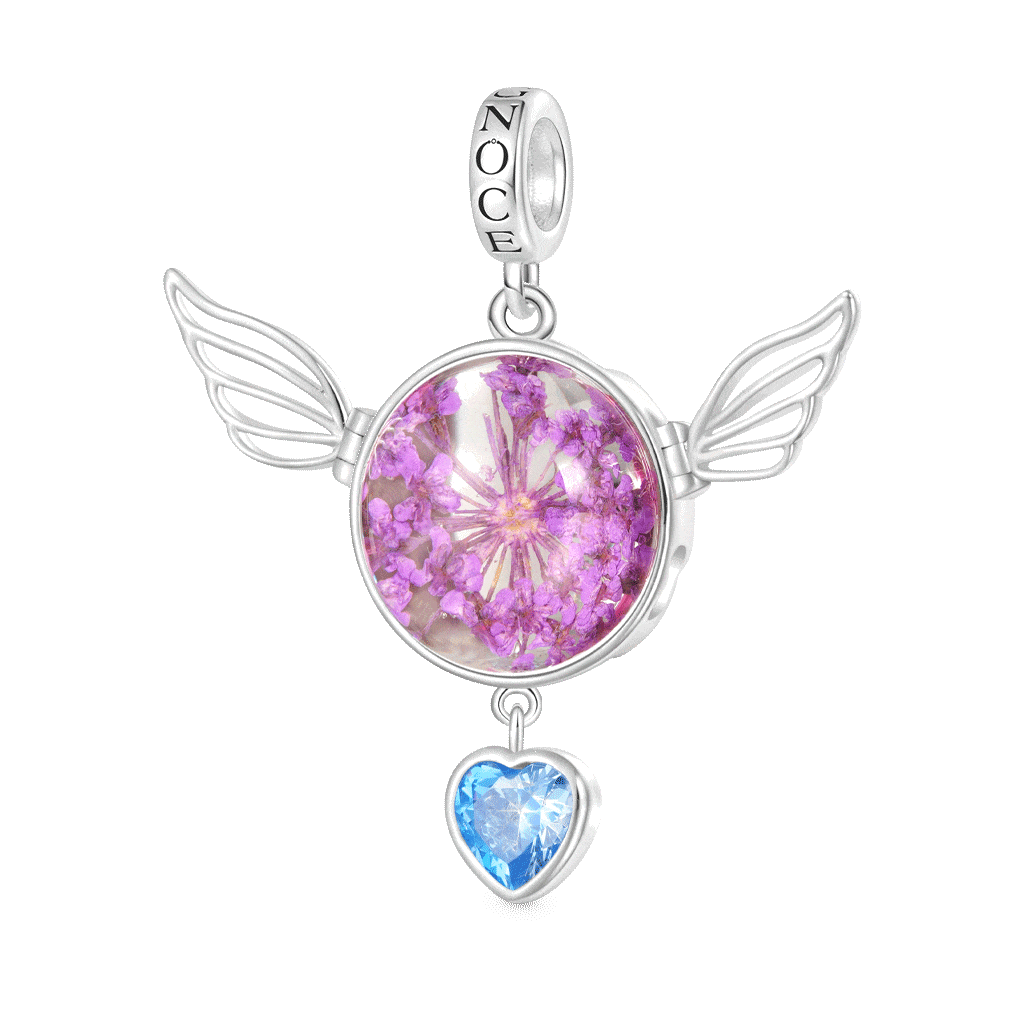 Preserved Flower Wings Pendant image number 1