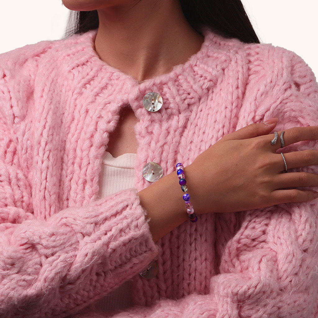 Purple DIY Beaded Bracelet image number 4