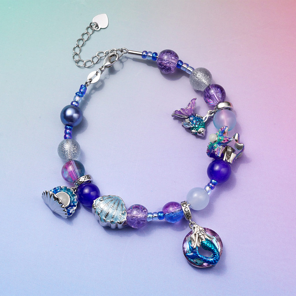 Blue Galaxy Beaded Bracelet image number 3