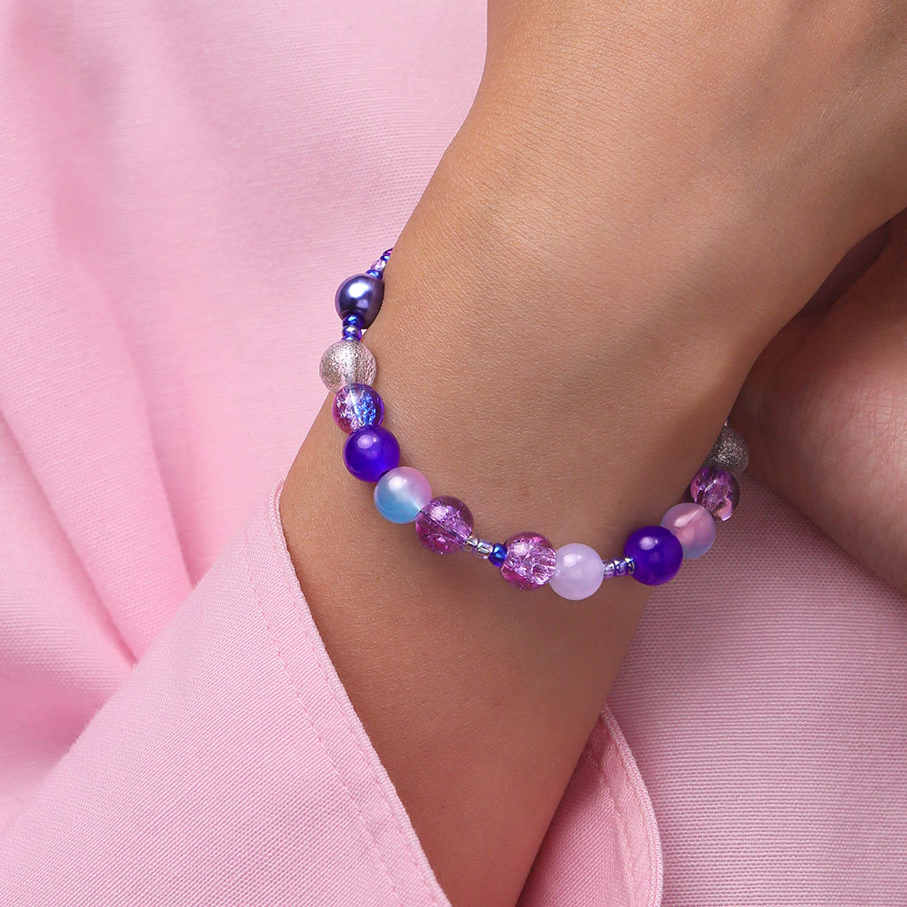 Blue Galaxy Beaded Bracelet image number 5