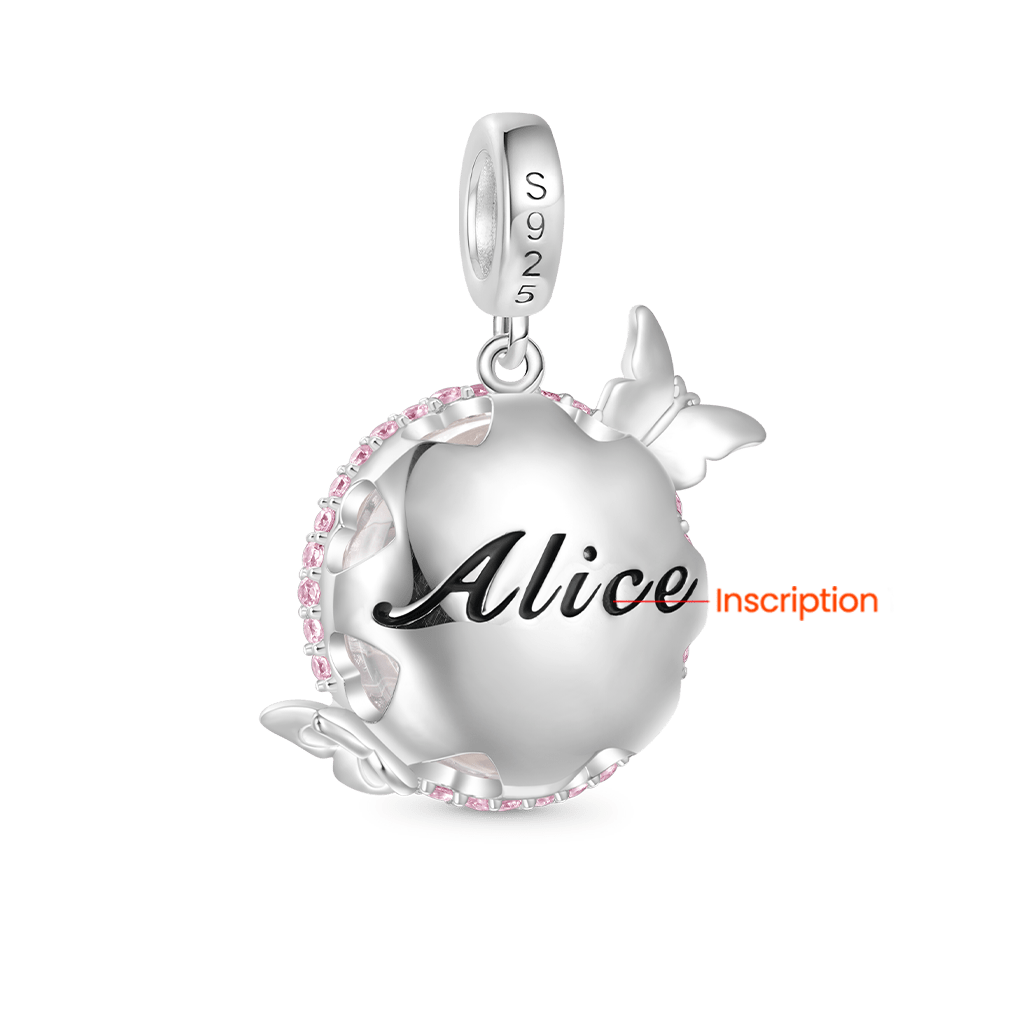 Preserved Flower Butterfly Pendant image number 1