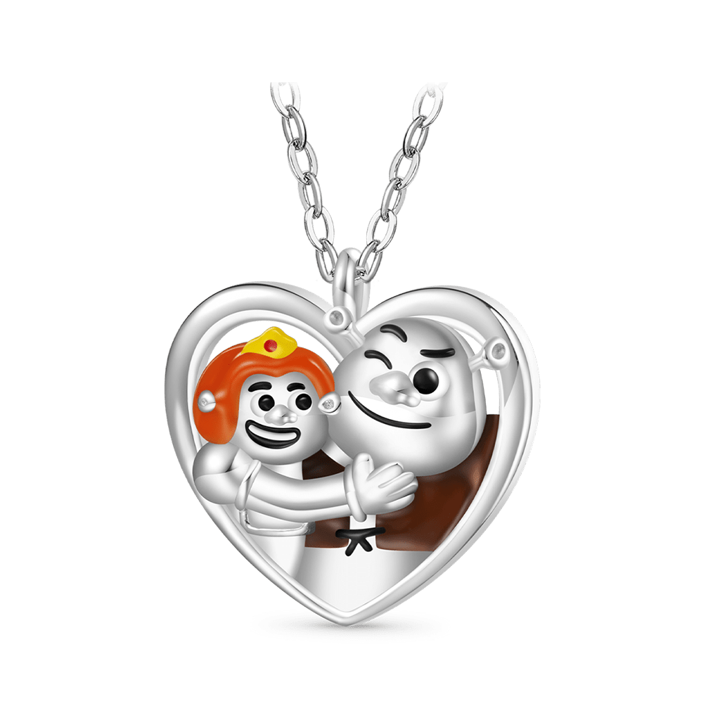 Shrek & Fiona Heart Necklace image number 0