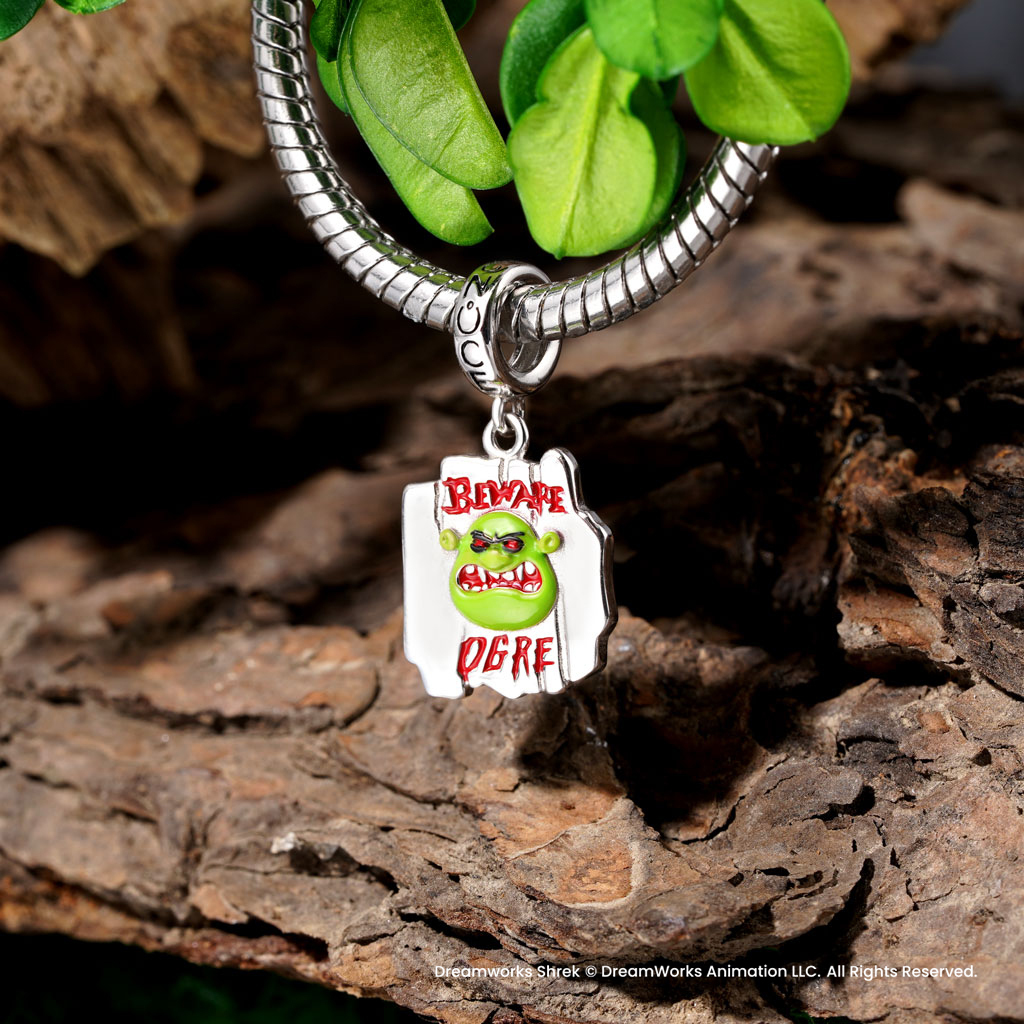 Shrek “Beware Ogre” Sign Pendant image number 2