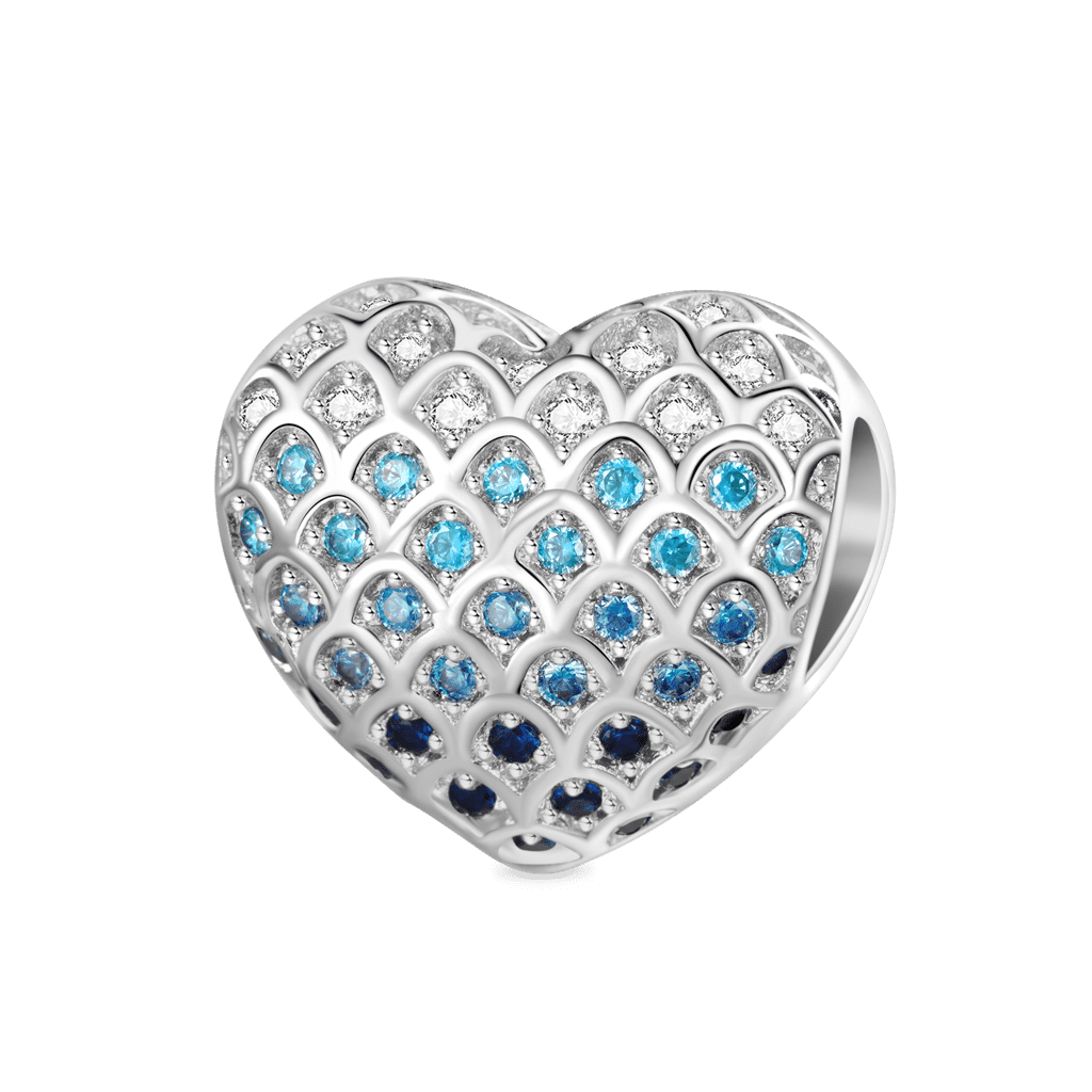 Ombre Fish Scale Heart Charm image number 0