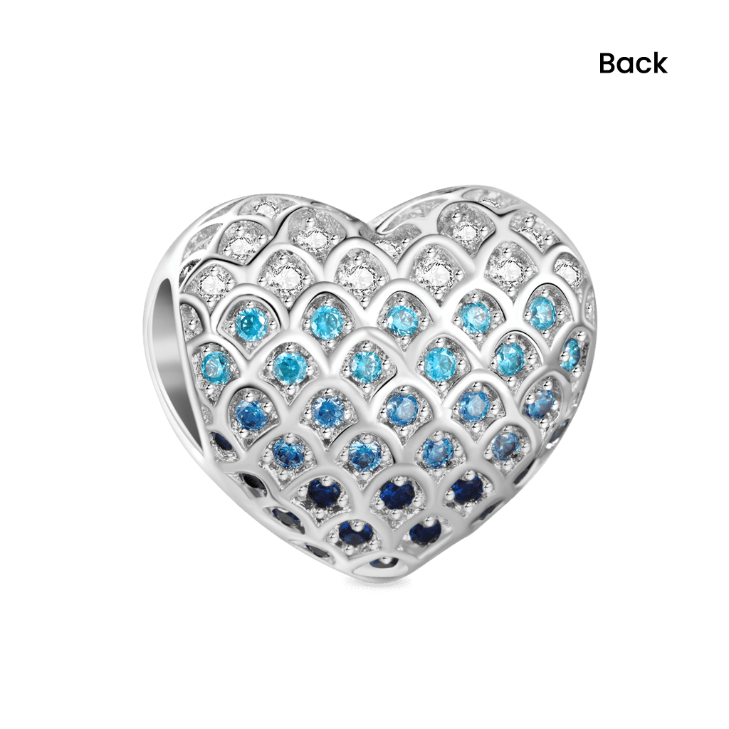 Ombre Fish Scale Heart Charm image number 1