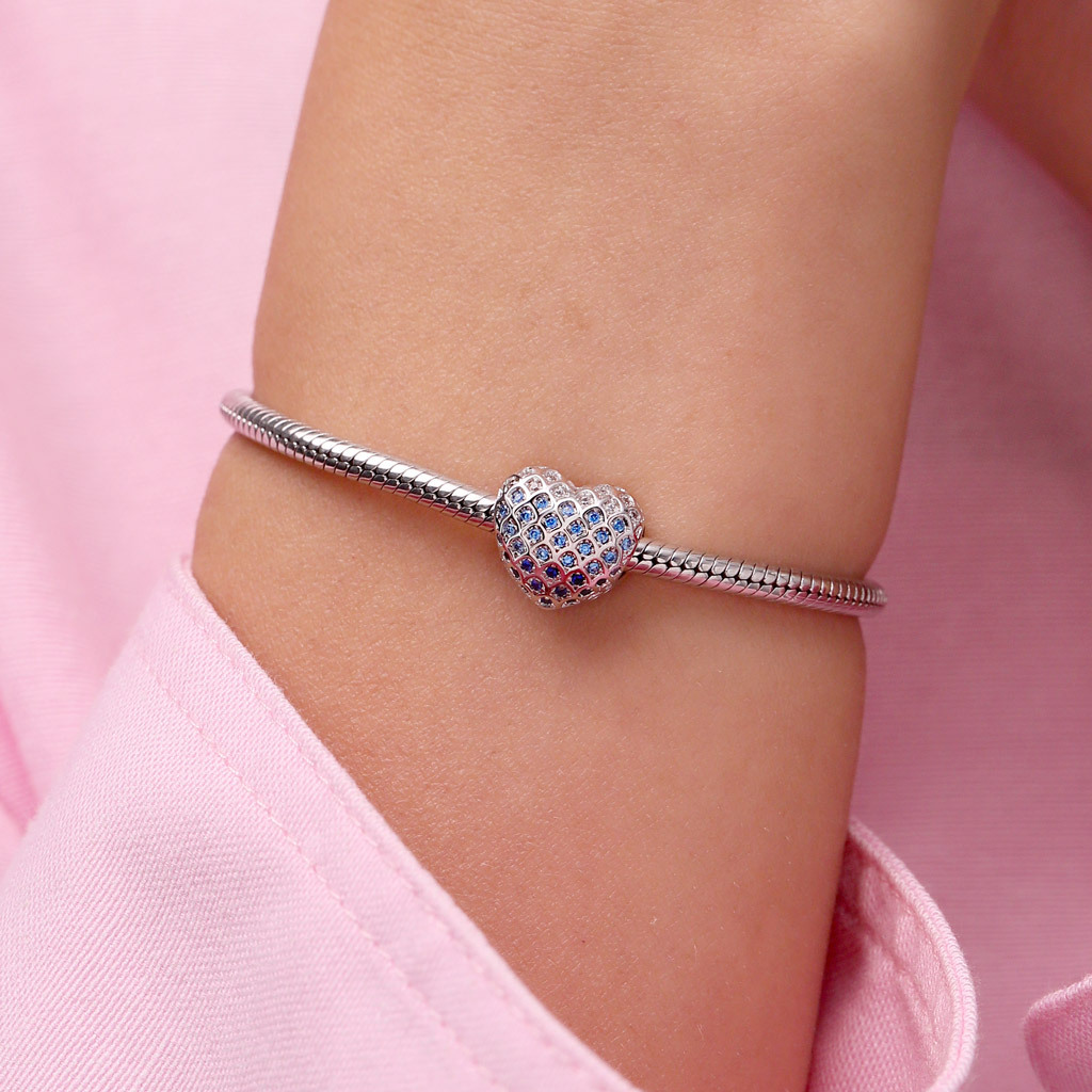 Ombre Fish Scale Heart Charm image number 4