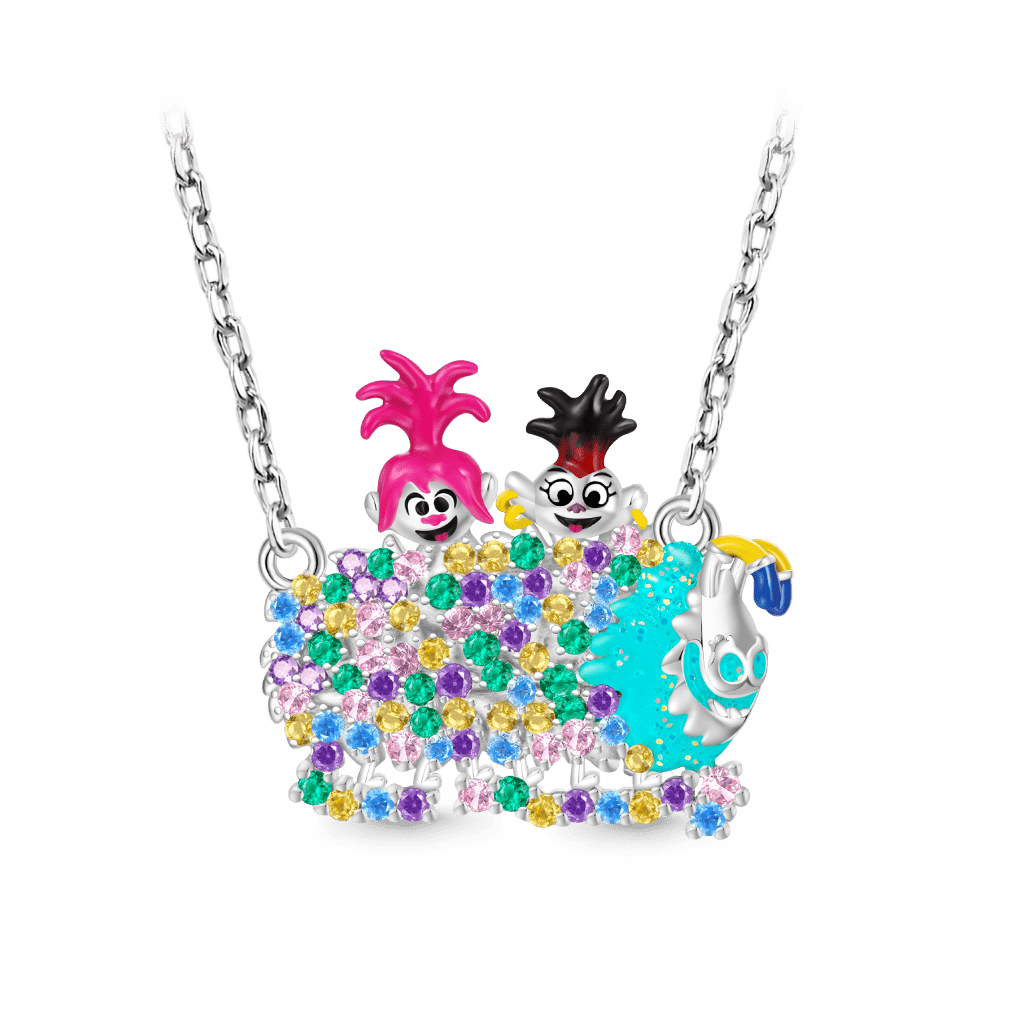 Trolls Queen Poppy & Barb Necklace image number 0