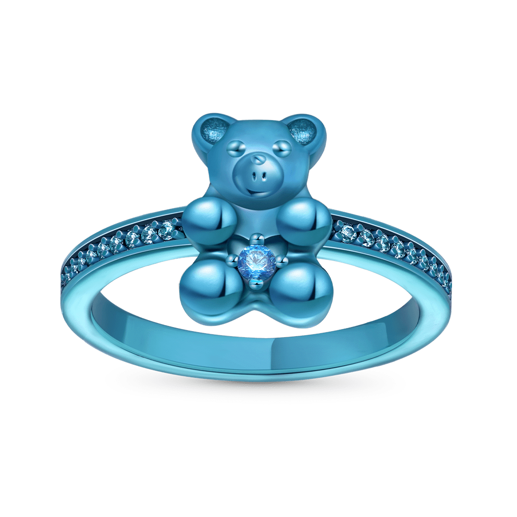 Blue Candy Bear Ring image number 0