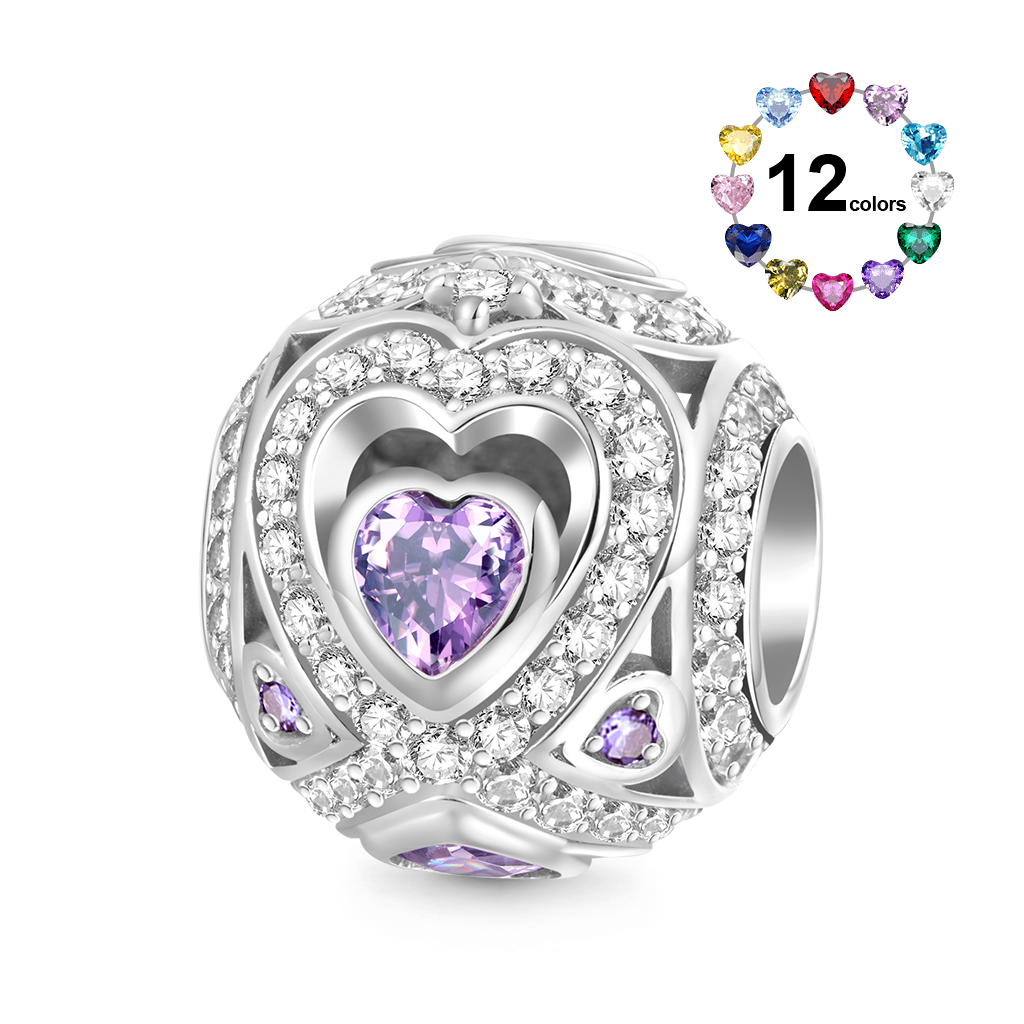 Infinite Love Round Birthstone Charm image number 0