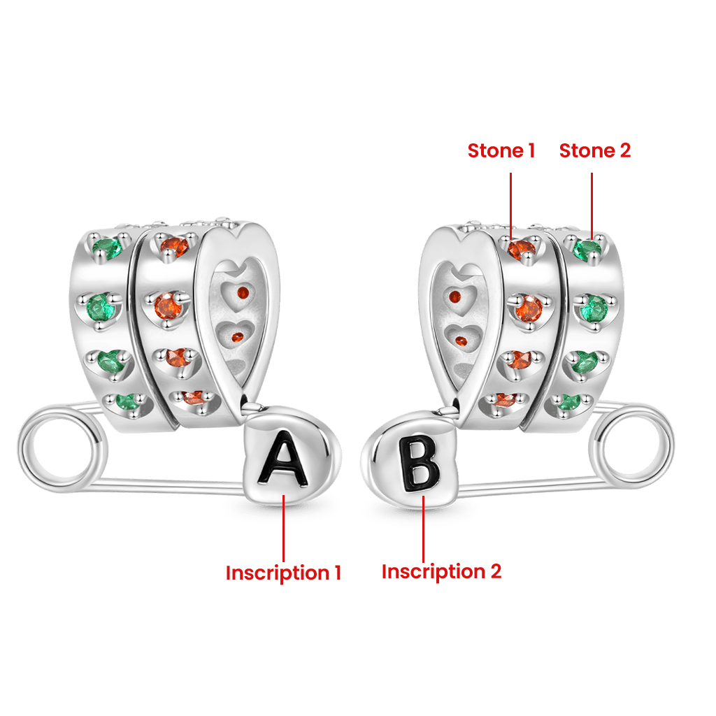 Personalized Pin Heart Charm image number 1