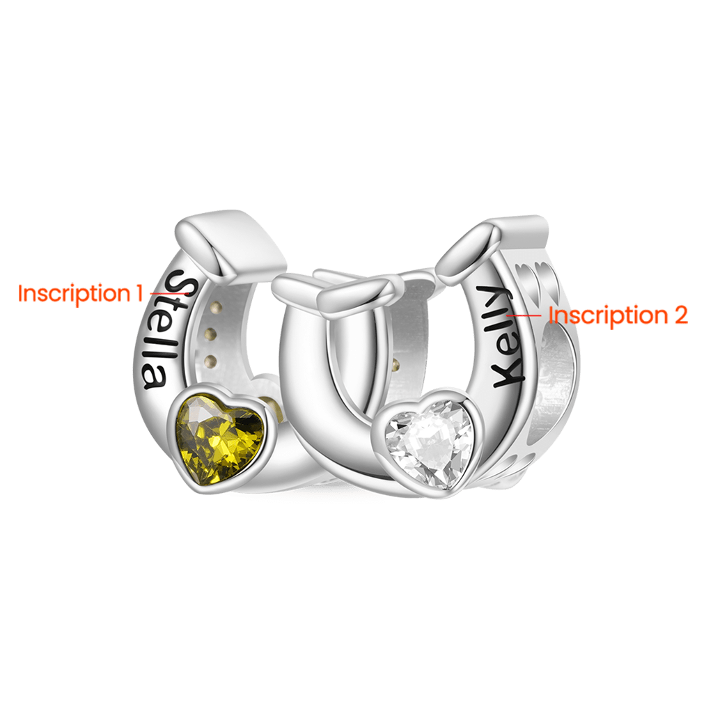Double Horseshoe Personalized Charm image number 2