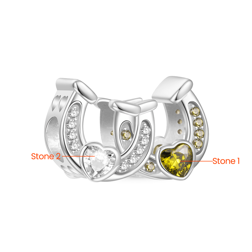 Double Horseshoe Personalized Charm image number 3