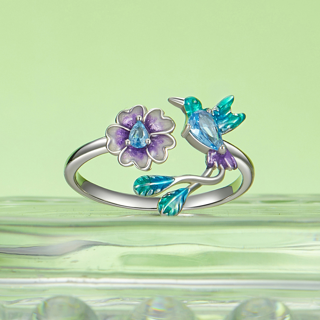 Spring Nature Flower and Bird Ring image number 1