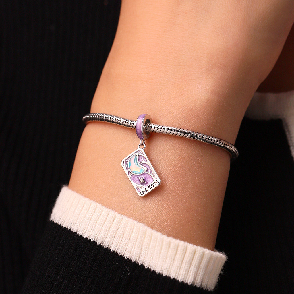 Purple Moon Tarot Card Pendant image number 5